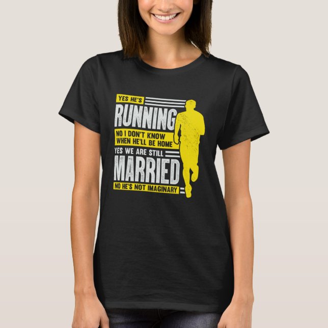 Husband Wife Marathon Running for a Runner s Wife T-Shirt (Front)