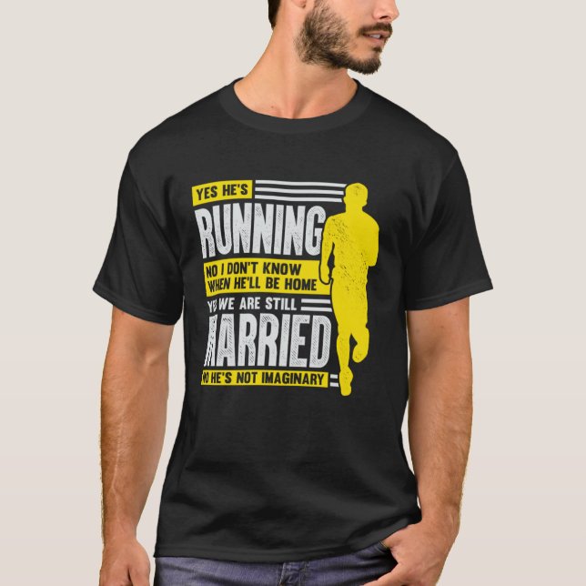 Husband Wife Marathon Running for a Runner s Wife T-Shirt (Front)