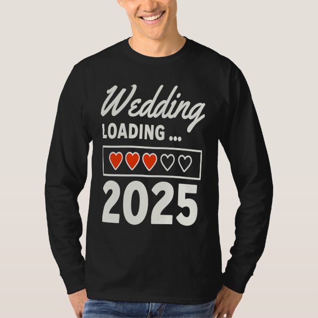 Husband Wife Wedding 2025 Matching Wedding Engagem T-Shirt (Front)