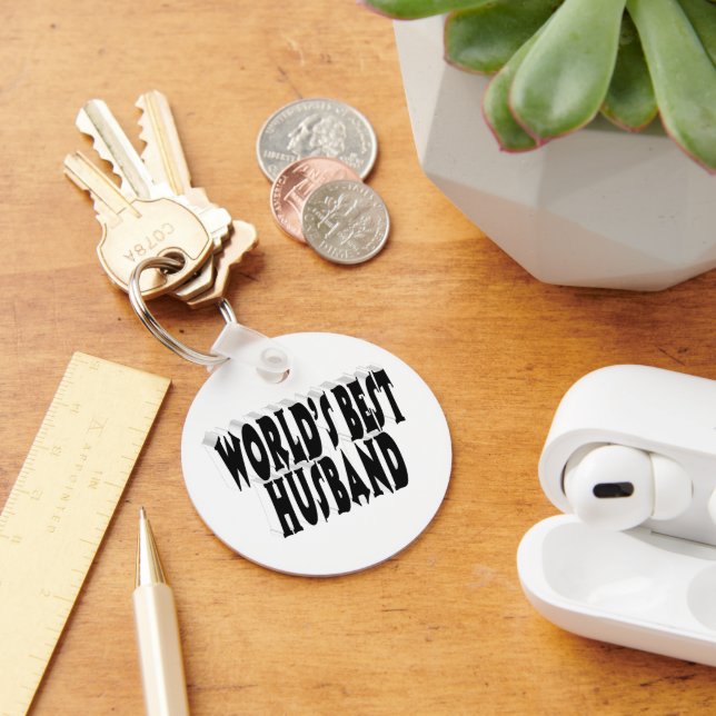 Husband with black text  keychain (Desk)