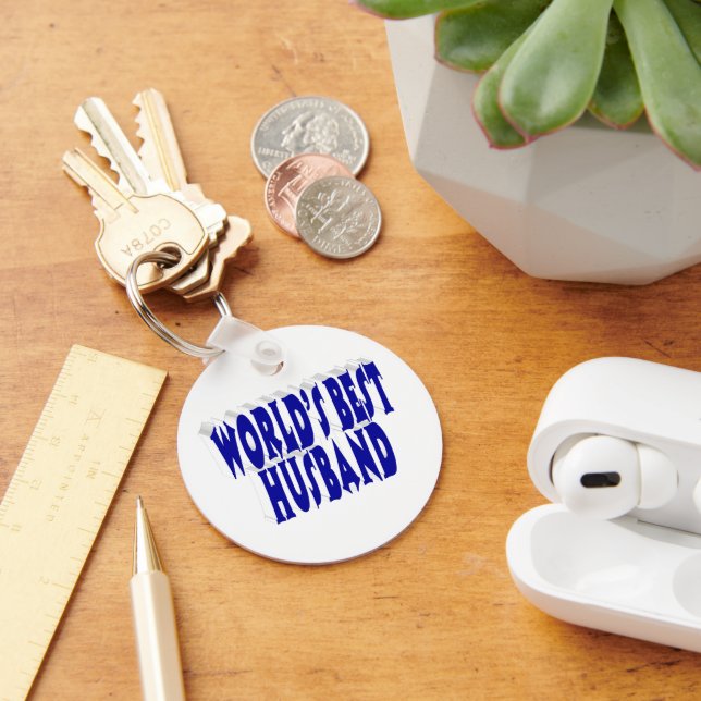 Husband with blue text  keychain (Desk)