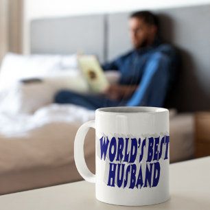 Husband with dark blue half text  giant coffee mug