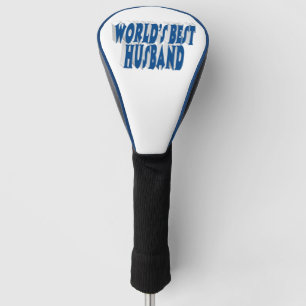 Husband with sea blue text golf head cover