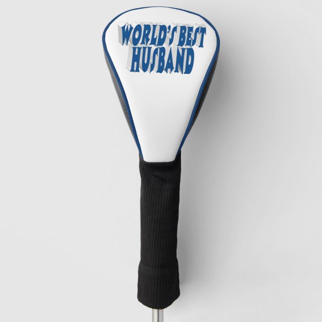 Husband with sea blue text   golf head cover (Front)