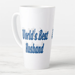 Husband with sea blue text  latte mug