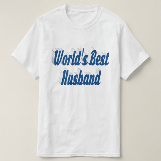 Husband with sea blue text T-Shirt (Design Front)