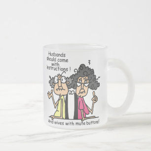 Husbands and Wives Attitude Humor Frosted Glass Coffee Mug