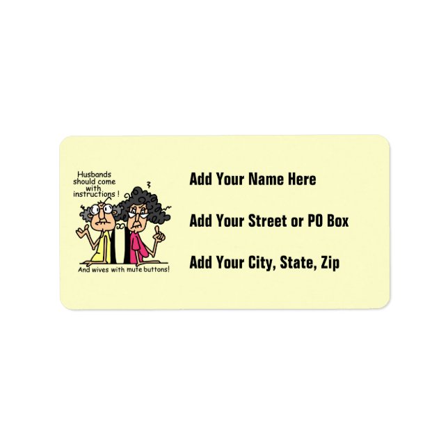 Husbands and Wives Attitude Humor Label (Front)