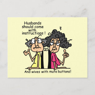 Husbands and Wives Attitude Humor Postcard