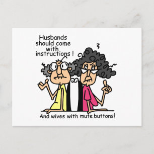 Husbands and Wives Attitude Humor Postcard