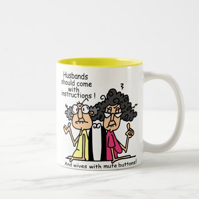 Husbands and Wives Attitude Humor Two-Tone Coffee Mug (Right)