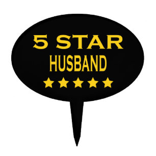 Husbands Birthdays Valentines : Five Star Husband Cake Topper