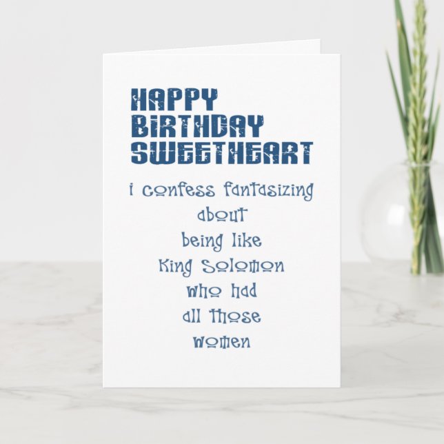 Husband's confession on wife's birthday celebratio card (Front)