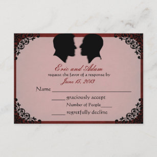 Husbands Custom Gay Wedding RSVP Cards