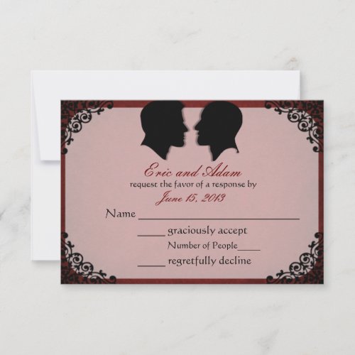 Husbands Custom Gay Wedding RSVP Cards