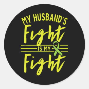 Husband's Fight Is My Fight Kidney Disease Awarene Classic Round Sticker