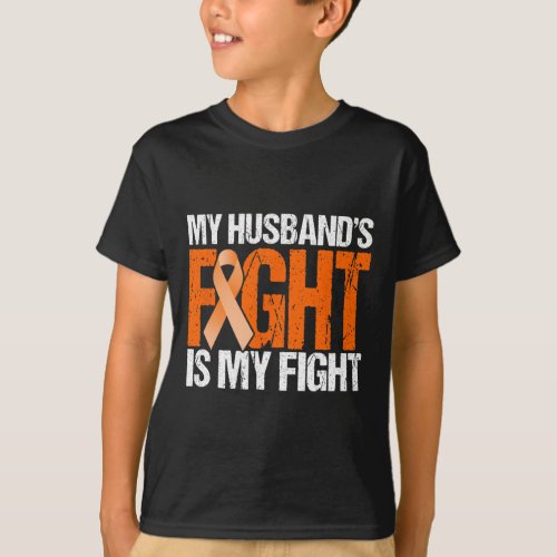 Husbands Fight Is My Fight Leukemia Awareness 1  T_Shirt