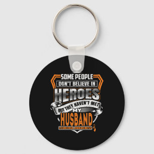Husband's Fight Is My Fight Leukemia Awareness  Keychain