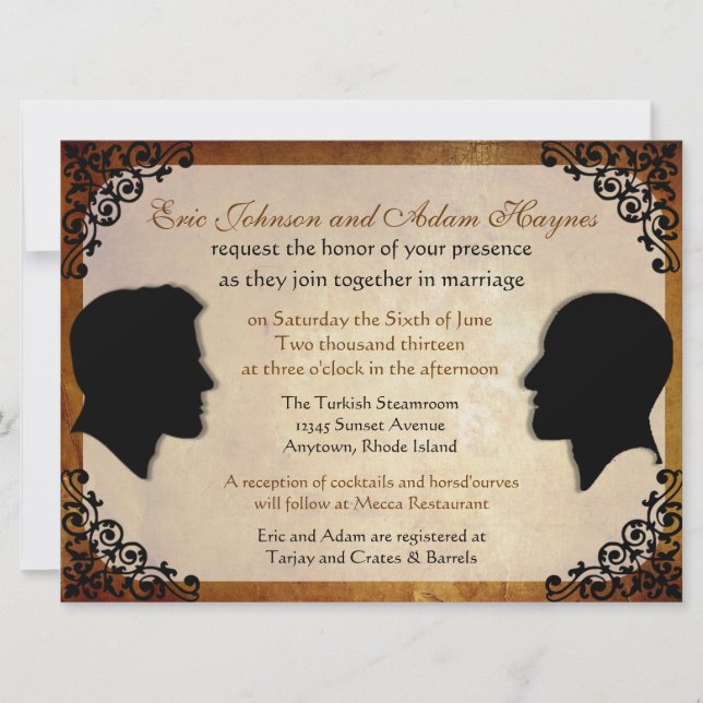Husbands III Custom Gay Wedding Invitations (Front)