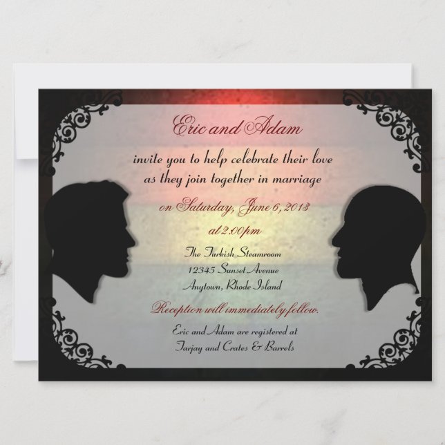 Husbands IV Custom Gay Wedding Invitations (Front)