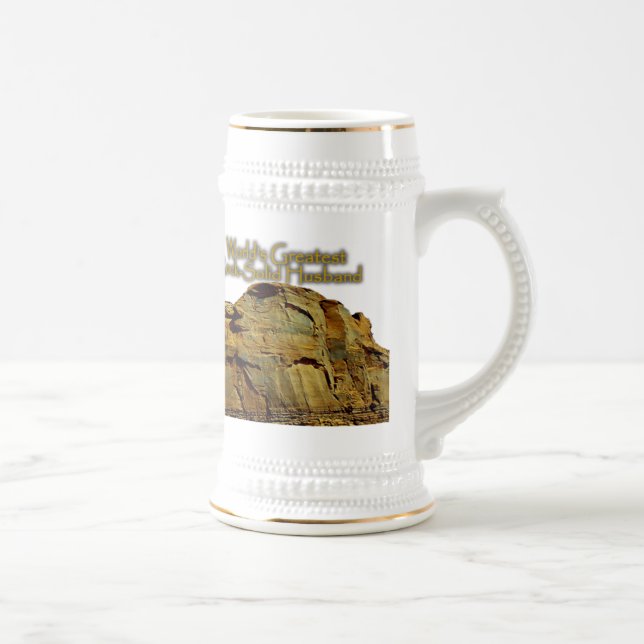 Husband's Rock-Solid White Beer Stein (Right)