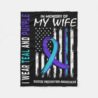 Husbynd In Memory Of Wife Suicide Awareness Preven Fleece Blanket