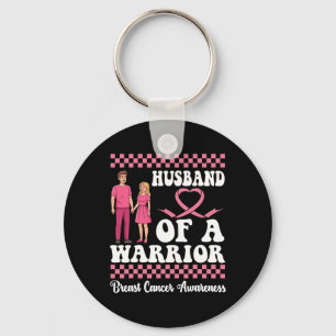 Husbynd Of A Warrior Breast Cancer Awareness Wife Keychain
