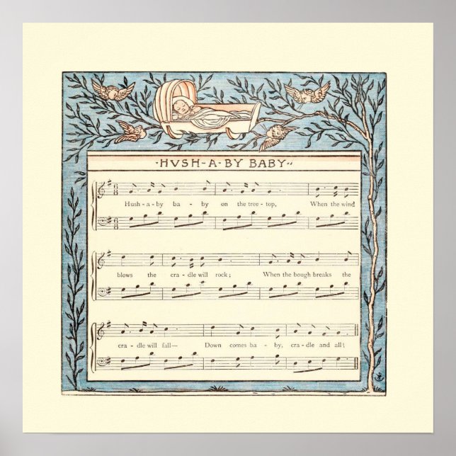 hush baby nursery rhyme poster (Front)