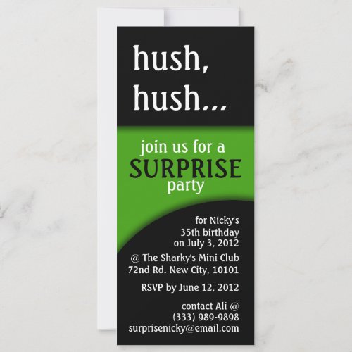 hush, hush birthday surprise announcement