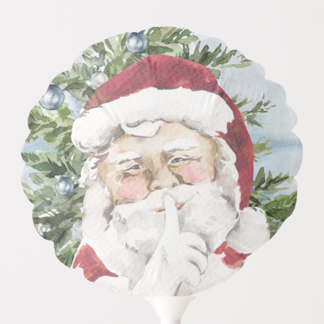Hushing Santa Merry Christmas Tree Balloon (Front)