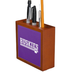 Huskies Paw Wood Desk Organizer