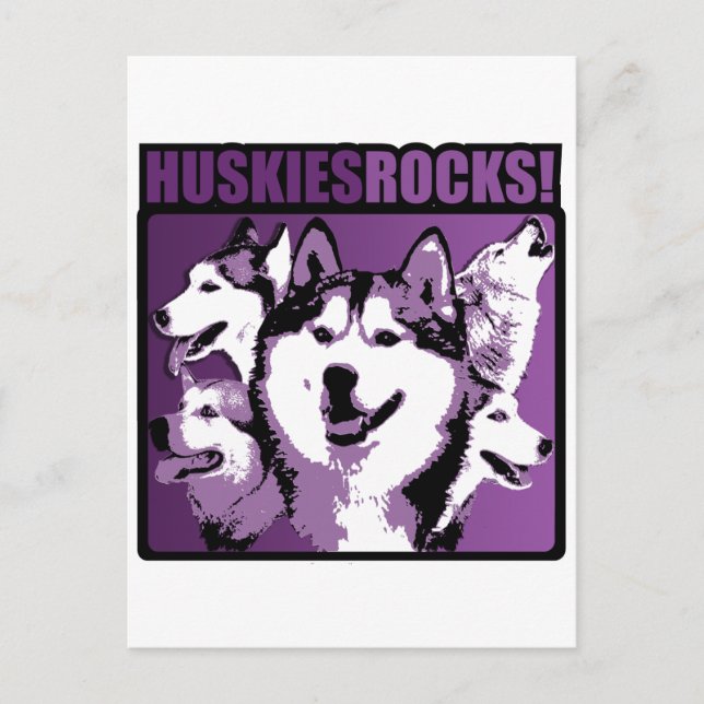 Huskies Rock! Postcard (Front)