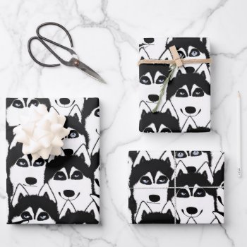 Huskies Wrapping Paper Sheets by ellejai at Zazzle