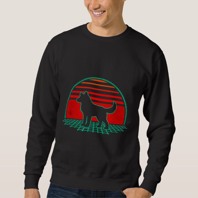 Husky 80s Dog Sweatshirt (Front)