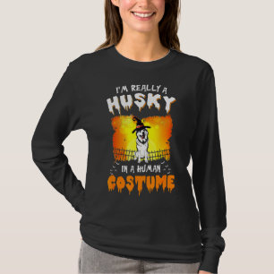 Husky A Human Costume Halloween T-Shirt
