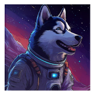 Husky Adventures In Space Acrylic Print