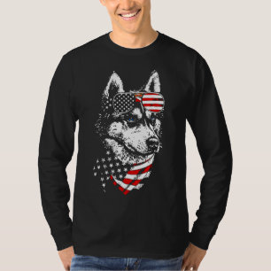 Husky America Usa Flag Patriotic T-Shirt