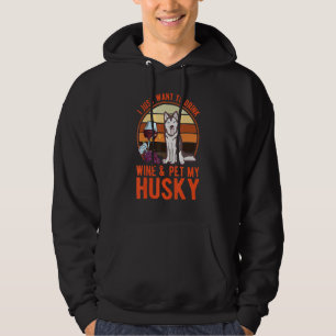 Husky And Wine Siberian Husky Hoodie