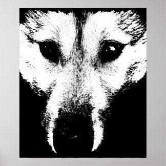 Husky Art Print Sled Dog Art Poster Wolf Pup Gifts