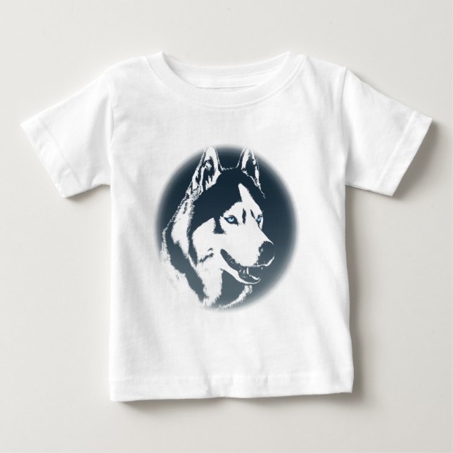 Husky Baby Tootoo Onepiece Siberian Husky Dress Baby T-Shirt (Front)