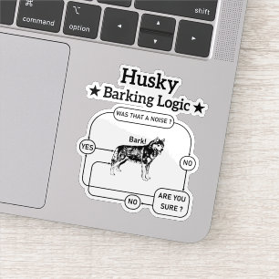 Husky Barking Logic Funny Siberian Dog Sarcastic Sticker