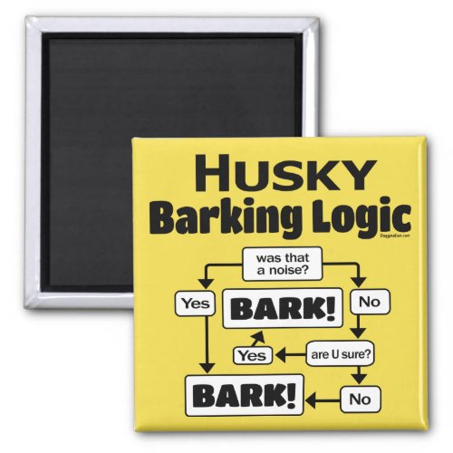Husky Barking Logic Magnet