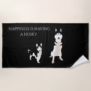 Husky beach towel. beach towel