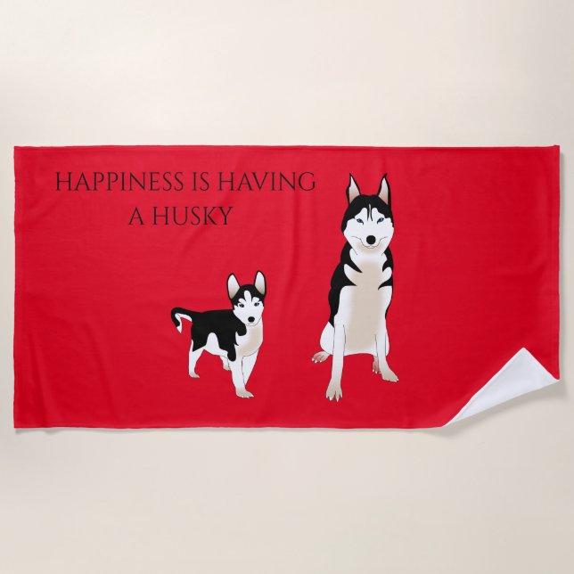 Husky beach towel. beach towel (Front)