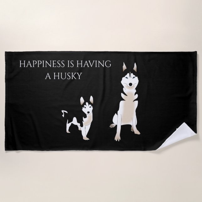 Husky beach towel. towel (Front)