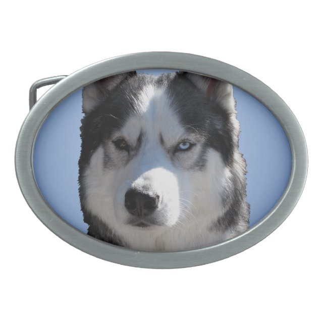 Husky Belt Buckle Husky Malamute Sled Dog Buckles (Front)