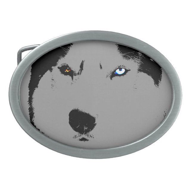 Husky Belt Buckle Husky Malamute Sled Dog Buckles (Front)