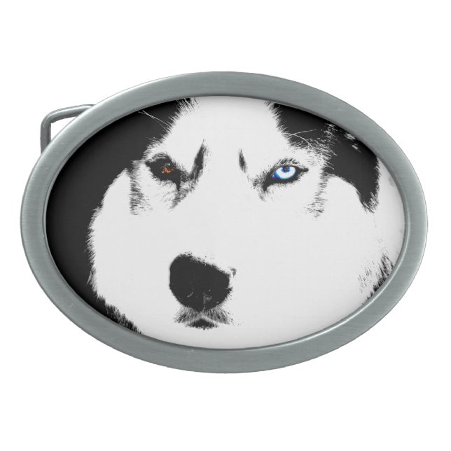 Husky Belt Buckle Husky Malamute Sled Dog Buckles (Front)