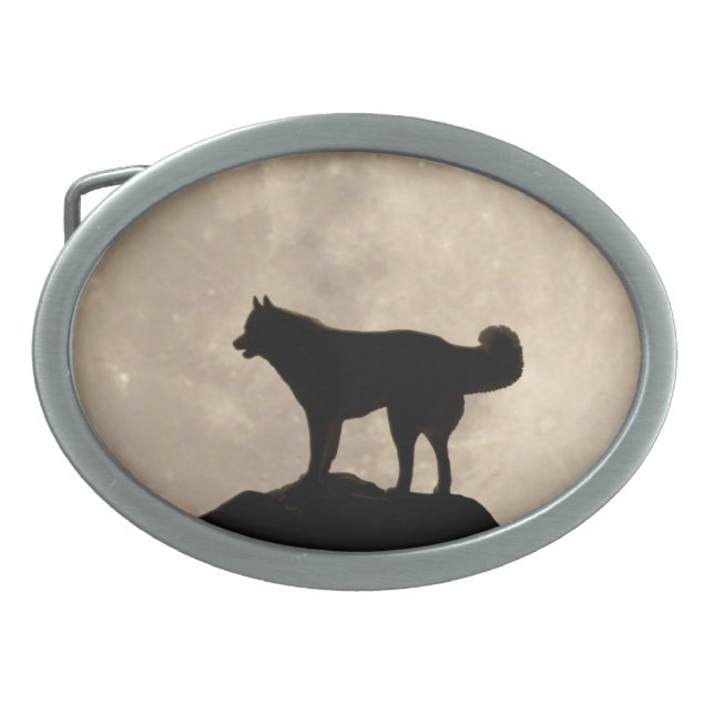 Husky Belt Buckle Malamute Husky Wolf Dog Buckles (Front)