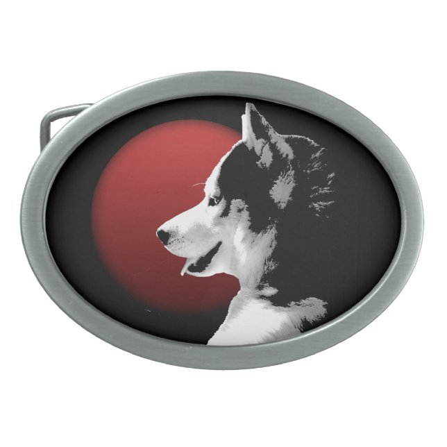 Husky Belt Buckle Siberian Husky Puppy Buckles (Front)